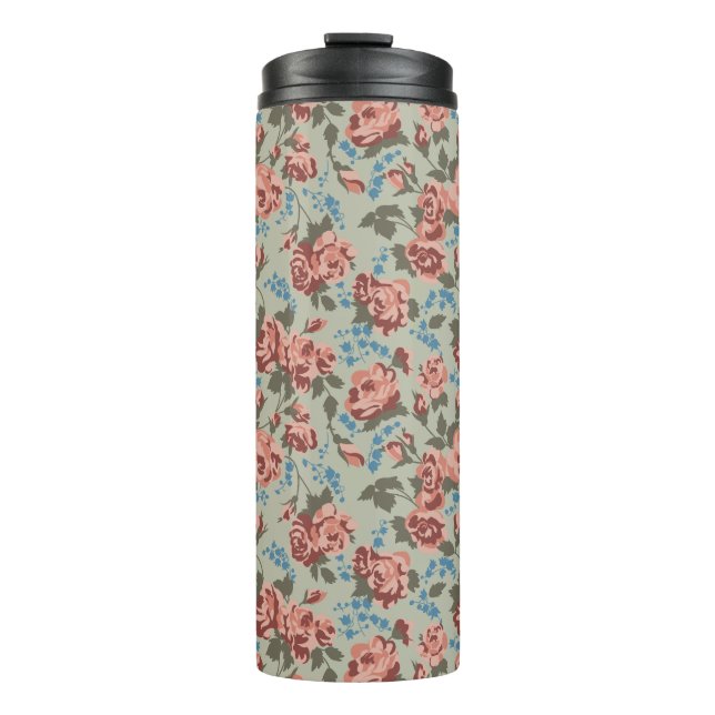 Garrafa Térmica Rosas & Sininhos (Frente)