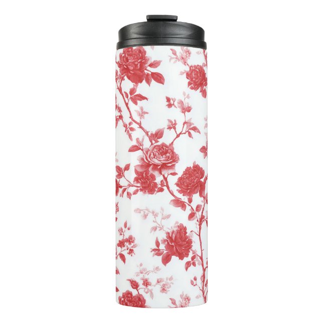 Garrafa Térmica Rosas Vermelhas Floral (Frente)