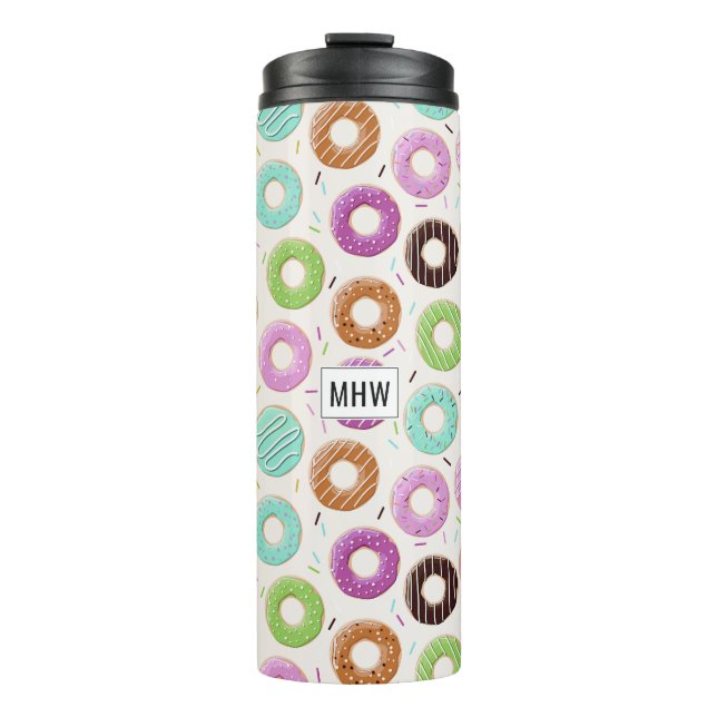 Garrafa Térmica Rosquinha Padrão monograma personalizado tumbler (Frente)