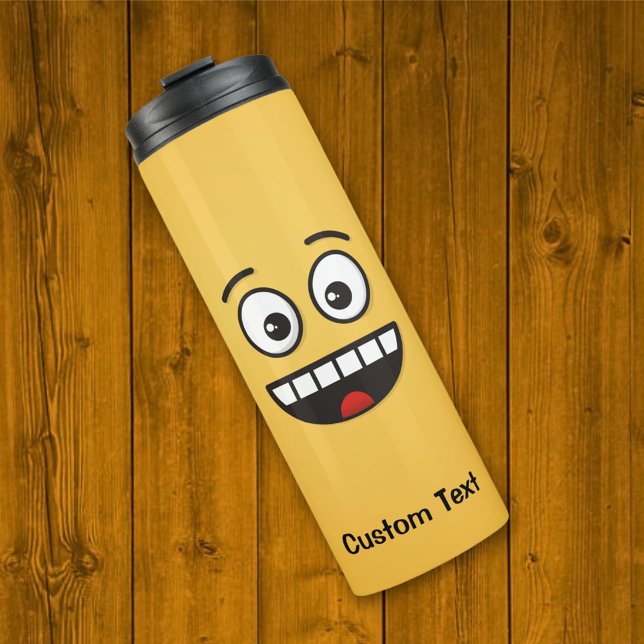 Garrafa Térmica Rosto sorridente com Tumbler térmico para boca abe (Criador carregado)