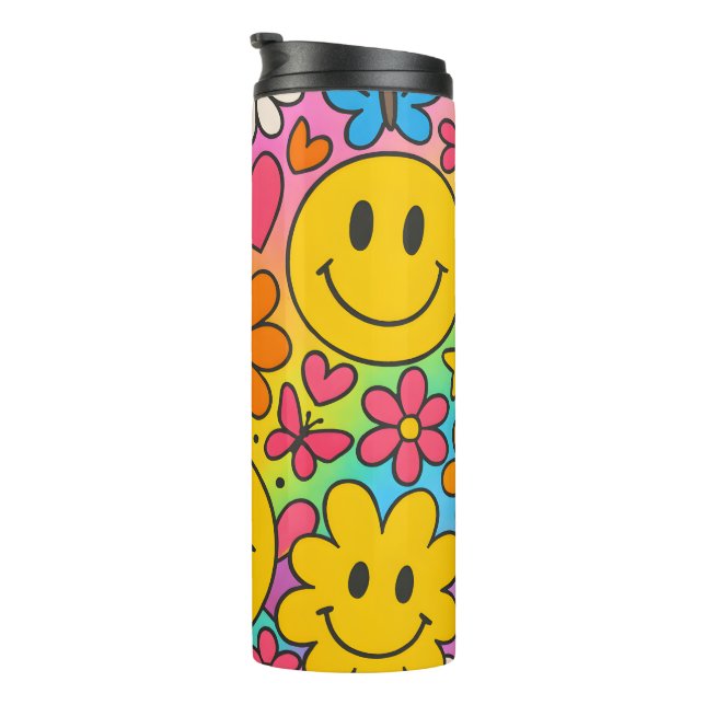 Garrafa Térmica Rostos Sorridentes (Rotação à direita)