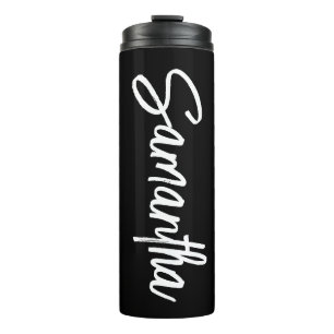 Garrafa Térmica Roteiro de Pincel Preto e Branco Personalizado