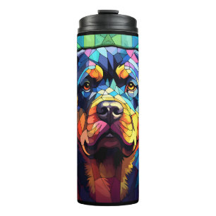 Garrafa Térmica Rottweiler de Vidro Colorido
