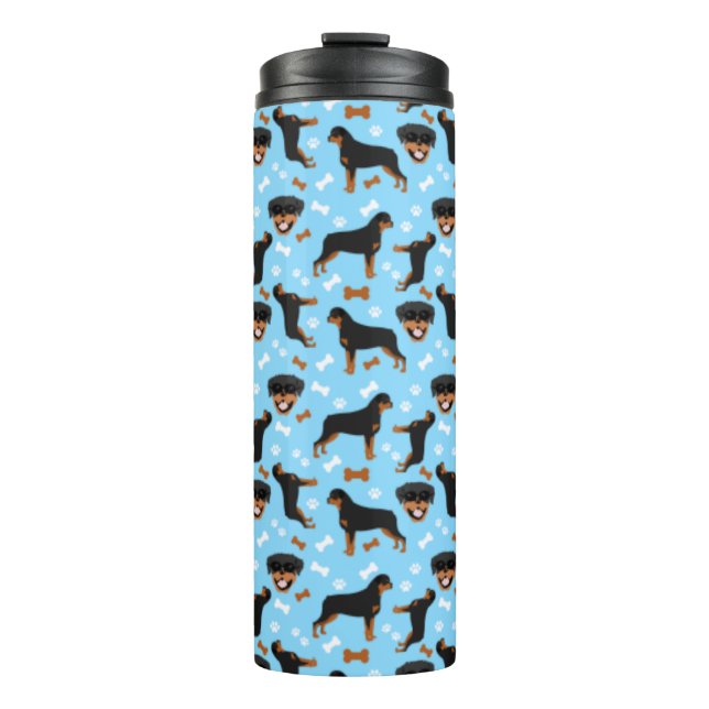 Garrafa Térmica Rottweiler Rottie Pattern Pawprint (Frente)