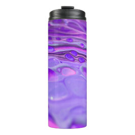 Garrafa Térmica Roxo Acrílico Rosa, Mármore de Pintura Fluida