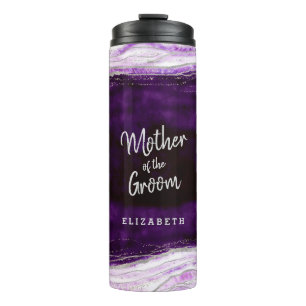 Garrafa Térmica Roxo de Ámética & Geodo de Prata Mãe do Noivo