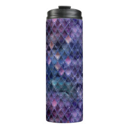 Garrafa Térmica Roxo Ombre Brilhante e Escamas de Dragão com Brilh