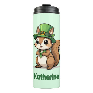Garrafa Térmica Ruas bonitas personalizadas. Esquilo do Dia de Pat