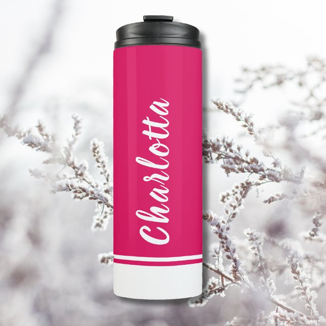 Garrafa Térmica Ruby White | Elegante | Mínimo | Personalizado (Criador carregado)