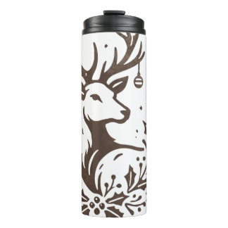 Garrafa Térmica Rustic Deer Tumbler | Vintage Reindeer Design