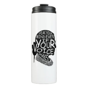 Garrafa Térmica Ruth Bader Fale Sua Mente Mesmo Que Sua Voz Esteja