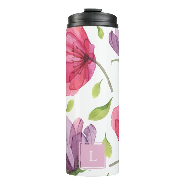 Garrafa Térmica Sabpy Violet Floral Monograma Tumbler (Frente)