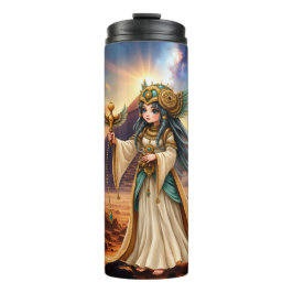 Garrafa Térmica Sacerdotisa Celestial da Pirâmide Dourada.