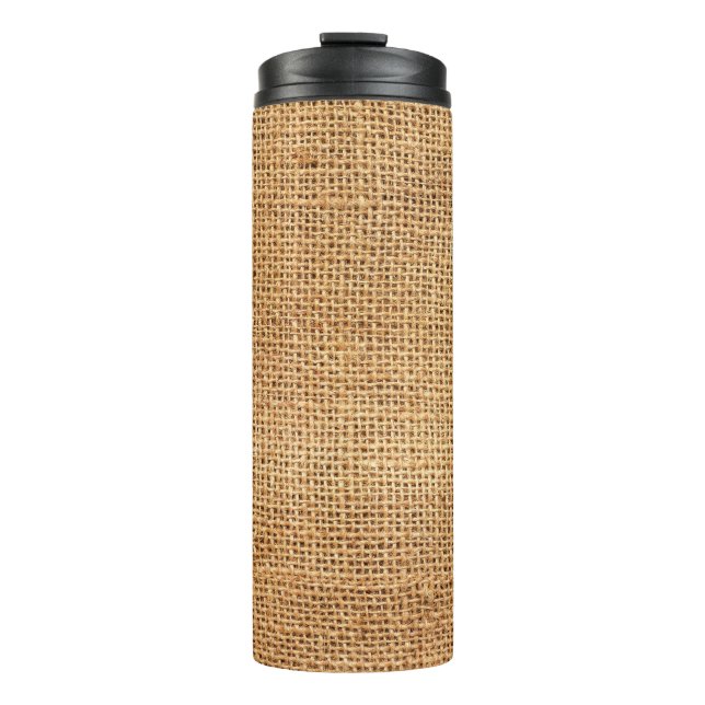 Garrafa Térmica Saco Brown Burlap: Fundo do Véu Texturizado (Frente)