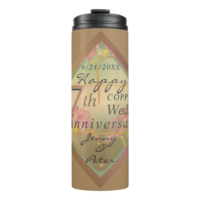 Garrafa Térmica Saco de Presente de 7º Aniversário de Casamento (Frente)