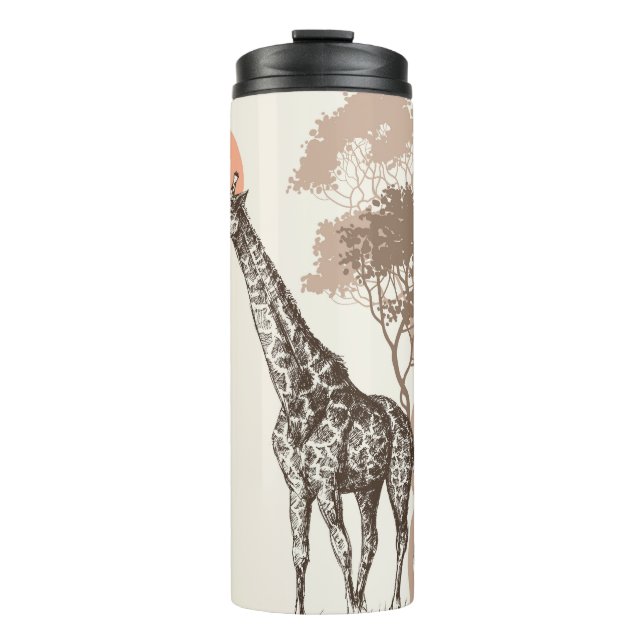 Garrafa Térmica Safari Sunset Giraffe Nature Scenery (Frente)