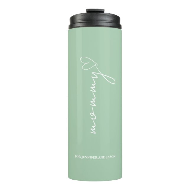 Garrafa Térmica Sage Green Minimalist Gift para mamãe (Frente)