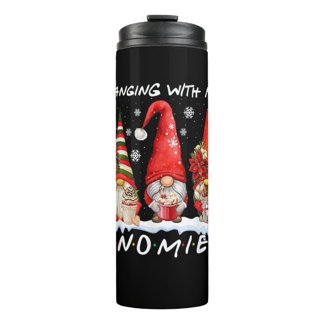 Garrafa Térmica Saindo Com Meus Gnomos Engraçado Gnomo Natal Xmas (Frente)