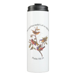 Garrafa Térmica Salm 118:24 Aves De Bíblia Verso e Pintadas Para C