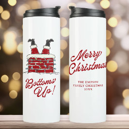 Garrafa Térmica Santa Bottoms Up Funny Christmas Holiday
