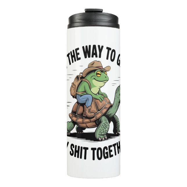 Garrafa Térmica Sapo com a tartaruga móvel (Frente)