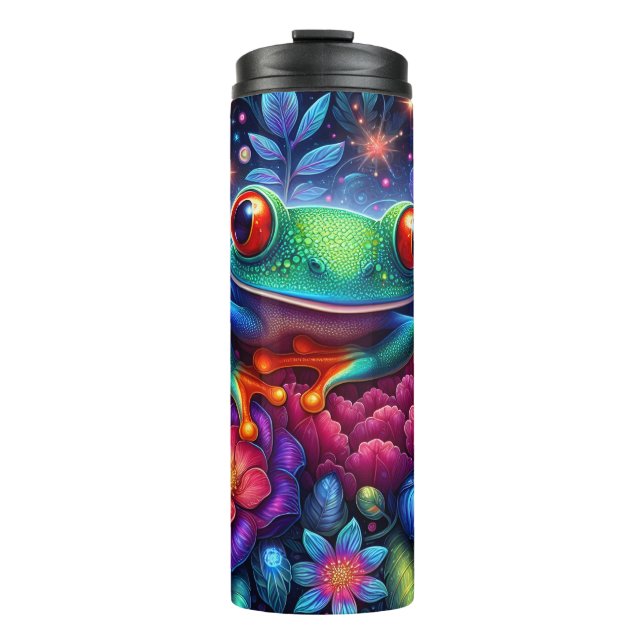 Garrafa Térmica Sapo Floral Neon Botânico (Frente)