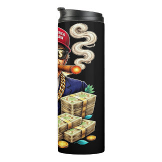 Garrafa Térmica Satirical MAGA Billionaire Cartoon — Retro Pop Art