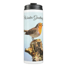 Saudações de Inverno. Robin cantando