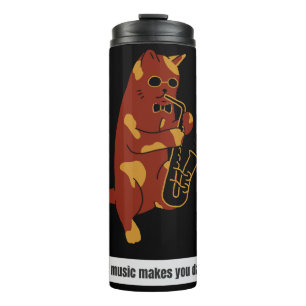 Garrafa Térmica saxofone de gato-de-música