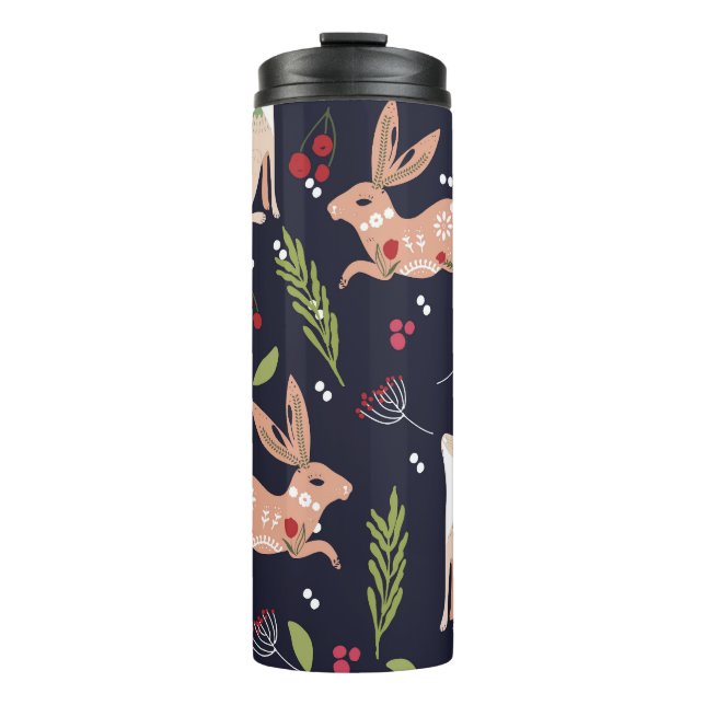 Garrafa Térmica Scandinavian Folart Bunny Impressão (Frente)