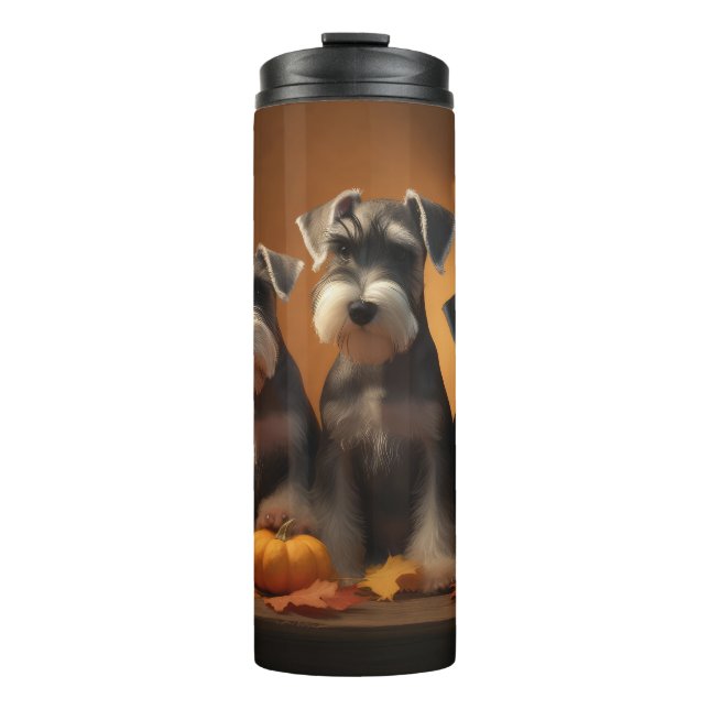 Garrafa Térmica Schnauzer Puppy Autumn Delight Pumpkin (Frente)