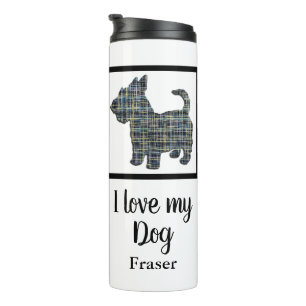 Garrafa Térmica Scottish Terrier / Scottie Dog Y&B Grid Silhouket
