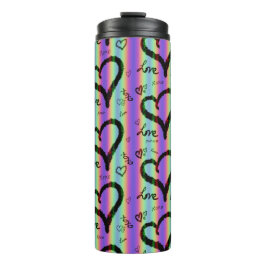 Garrafa Térmica Scribble Love Xoxo Heart Stripe Thermal Tumbler