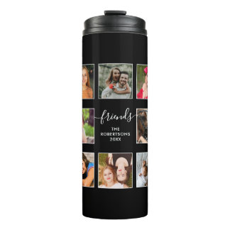 Garrafa Térmica Script da família de colagem de fotos - Terma pret