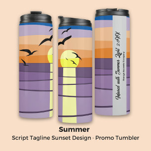 Garrafa Térmica Script Tagline Sunset Design ・ Promo Personalizado