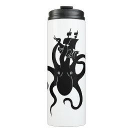 Garrafa Térmica Sea Monster Blue e Black Kraken com navio