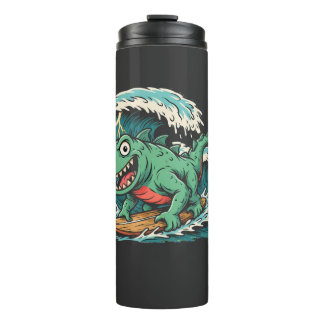 Garrafa Térmica Sea Monster Surfing Giant Wave – Funny Ocean Creat