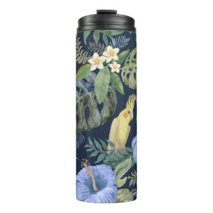 Garrafa Térmica Seamless floral pattern from hand painted watercol