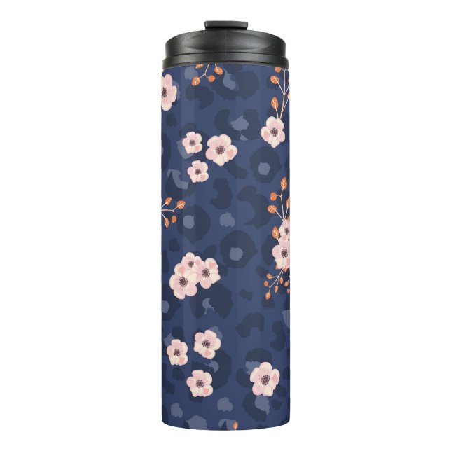 Garrafa Térmica Seamless pattern with leopard skin and pink small  (Frente)