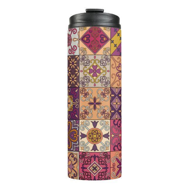 Garrafa Térmica Seamless pattern with portuguese tiles in talavera (Frente)