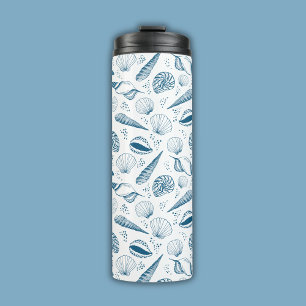 Garrafa Térmica Seashell Blue White Beach