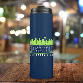 Garrafa Térmica Seattle Washington Fun Skyline City