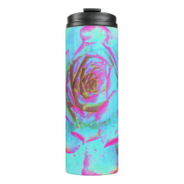 Garrafa Térmica Sedum Rosette Quente Rosa e Azul Suculente