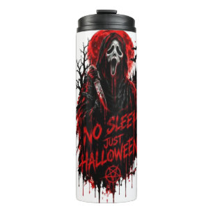 Garrafa Térmica Sem Sono Apenas Grito de Halloween Design Gótico d