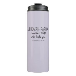 Garrafa Térmica Senhor Quem Cura Roxo Claro Simples Cristão