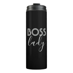 Garrafa Térmica Senhora Térmico Tumbler do chefe preto & branco