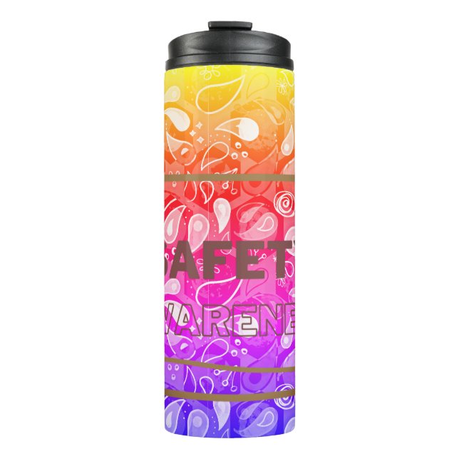 Garrafa Térmica Sensibilização para a segurança Texto vermelho seg (Frente)