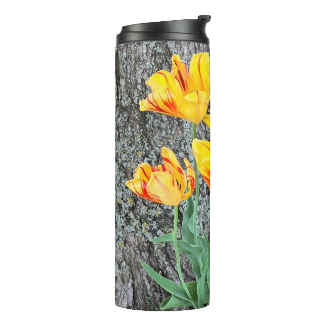 Garrafa Térmica Sequência de três tulipas amarelas / (Giro à esquerda)