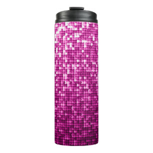 Garrafa Térmica Sequências cor-de-rosa com brilho