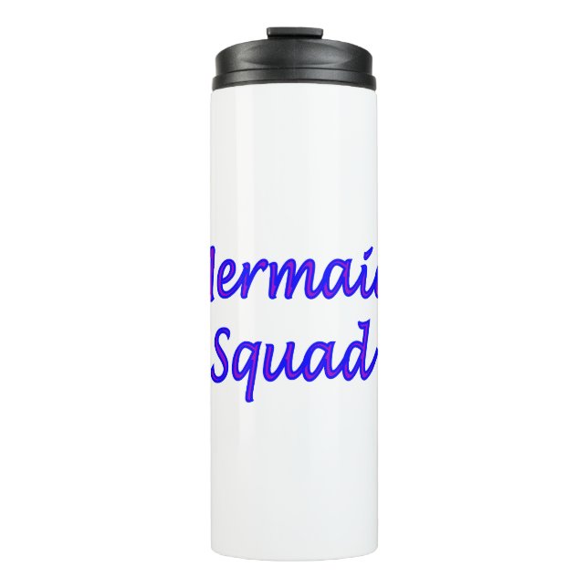 Garrafa Térmica Sereia Esquadrão com letras roxo/rosa (Frente)